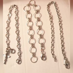 925sterling Silver Chain Bracelet Set
